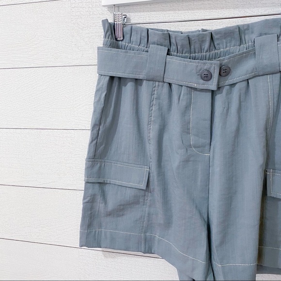 NWT Moon River Cinched Cargo Shorts Slate Grey Anthropologie - Picture 5 of 10